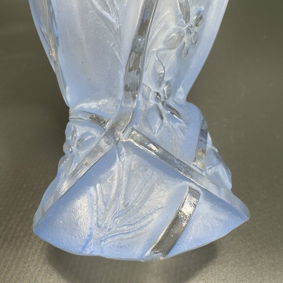 Consolidated Glass Co Line 700 Martele Frosted Blue Goblet Manganese 365nm Set 2 - Picture 13 of 16